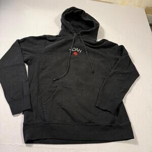 NOAH Rose Hoodie Embroidered Logo Hooded Sweatshirt Black Men's Size Large EUC